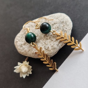 Tigrisszem acél fülbevaló - ékszer - fülbevaló - lógó fülbevaló - Meska.hu