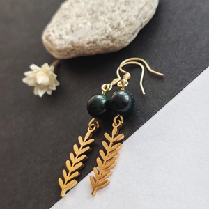 Tigrisszem acél fülbevaló - ékszer - fülbevaló - lógó fülbevaló - Meska.hu