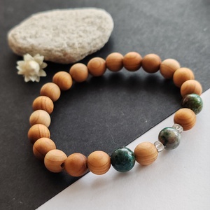 Szantálfa - kvantum kvattro - hegyikristály karkötő - ékszer - karkötő - gyöngyös karkötő - Meska.hu