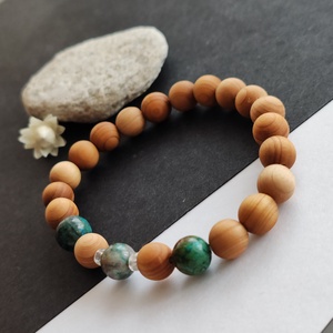 Szantálfa - kvantum kvattro - hegyikristály karkötő - ékszer - karkötő - gyöngyös karkötő - Meska.hu