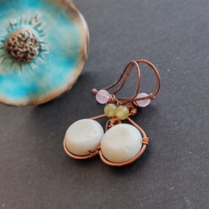 Tavaszi frissítő... réz fülbevaló  - ékszer - fülbevaló - lógó fülbevaló - Meska.hu