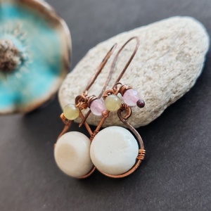 Tavaszi frissítő... réz fülbevaló  - ékszer - fülbevaló - lógó fülbevaló - Meska.hu