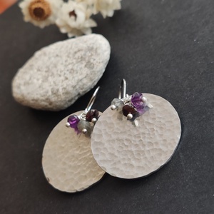 Alumínium korong - ásvány fülbevaló  - Meska.hu