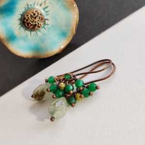 Green ... fürtös vörösréz fülbevaló - Meska.hu