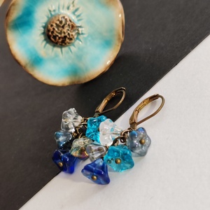 Apró virágok fülbevaló  - ékszer - fülbevaló - lógó fülbevaló - Meska.hu