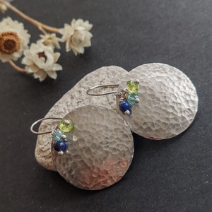 Alumínium korong - ásvány fülbevaló  - Meska.hu