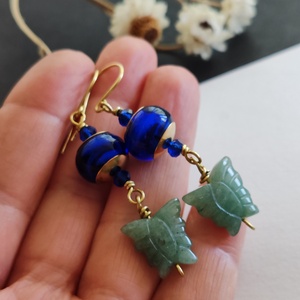 Tavaszi lepkés fülbevaló - ékszer - fülbevaló - lógó fülbevaló - Meska.hu