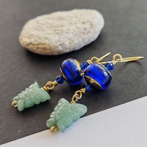 Tavaszi lepkés fülbevaló - ékszer - fülbevaló - lógó fülbevaló - Meska.hu