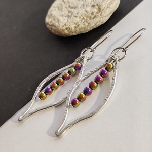 Szivárvány... leves alumínium fülbevaló  - ékszer - fülbevaló - lógó fülbevaló - Meska.hu