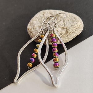 Szivárvány... leves alumínium fülbevaló  - ékszer - fülbevaló - lógó fülbevaló - Meska.hu