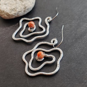 Rózsa fülbevaló  - Meska.hu