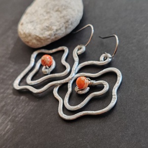 Rózsa fülbevaló  - ékszer - fülbevaló - lógó fülbevaló - Meska.hu