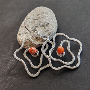 Rózsa fülbevaló  - ékszer - fülbevaló - lógó fülbevaló - Meska.hu