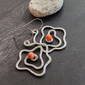 Rózsa fülbevaló  - ékszer - fülbevaló - lógó fülbevaló - Meska.hu