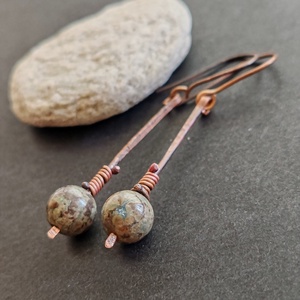 Jáspis pálca fülbevaló  - Meska.hu