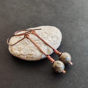 Jáspis pálca fülbevaló  - ékszer - fülbevaló - lógó fülbevaló - Meska.hu