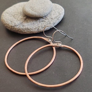 Rosegold közepes karika fülbevaló  - Meska.hu