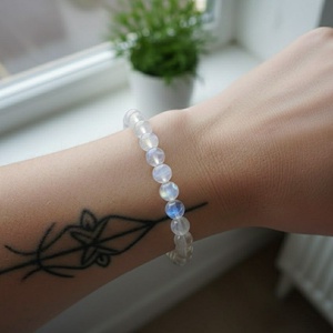 Simplicity - szivárvány holdkő karkötő 8 mm, Ékszer, Karkötő, Gyöngyös karkötő, Ékszerkészítés, MESKA