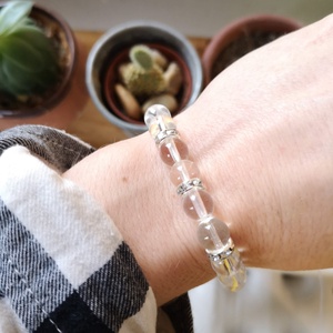 Sparkler - hegyikristály karkötő 8 mm - Meska.hu