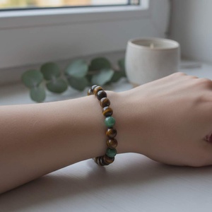 Bőség - tigrisszem és aventurin karkötő 8 mm - Meska.hu