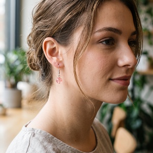 Simplicity cseresznyekvarc fülbevaló 8 mm / Választható alap - Meska.hu