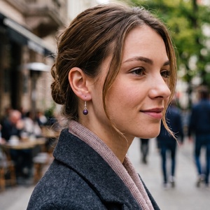 Simplicity matt lila hematit fülbevaló 8 mm / Választható alap - Meska.hu