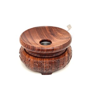 Faragott fa kerek LED lámpa fehér fénnyel 12�8 cm, Kellékek & szerszámok, Ásvány alapanyag, , MESKA