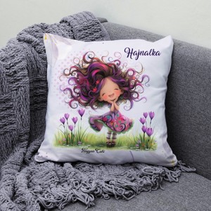 Névvel kérhető - Bájos krókusz virágos tündér mintás párna - otthon & életmód - lakástextil - párna & párnahuzat - díszpárna (belsővel együtt) - Meska.hu