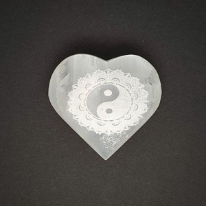 Szelenit szív yin yang 6-7cm, Kellékek & szerszámok, Ásvány alapanyag, Ásvány figura, , MESKA
