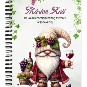 Személyre szabható - A legjobb borász manó mintás A5-ös füzet, Otthon & Életmód, Papír, írószer, Jegyzetfüzet & Napló, , MESKA