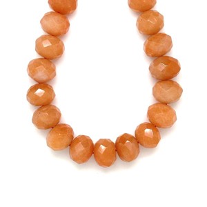 Aventurin barack fazettált lencse 16x13mm ékszerkészítő alapanyag (füzér), Kellékek & szerszámok, Ásvány alapanyag, Ásványfüzér, , MESKA