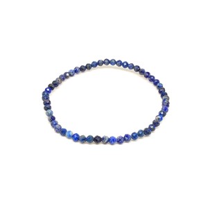 Lapis lazuli fazettált golyó ásványkarkötő 3-3,5 mm Fáraókék - Meska.hu