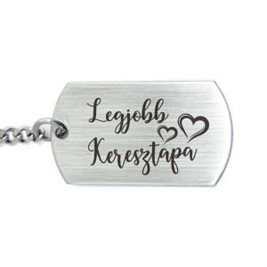 Legjobb Keresztapa acél medálos kulcstartó - Meska.hu