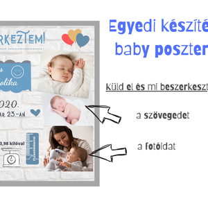 Babaposzter újszülött kisfiúk számára, személyre szabható babaposzter kisfiúk számára, letölthető kép, babaszoba falikép - otthon & életmód - babaszoba, gyerekszoba - babaszoba kép - Meska.hu