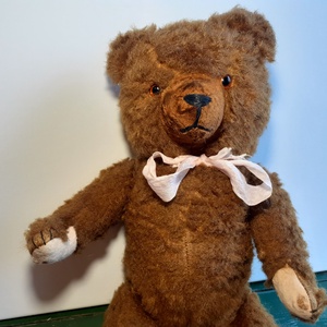 Vintage mackó, antik szalma mackó,  gyűjtői szalmával tömött mackó, vintage szalma teddy maci  - játék & sport - plüssállat & játékfigura - maci - Meska.hu
