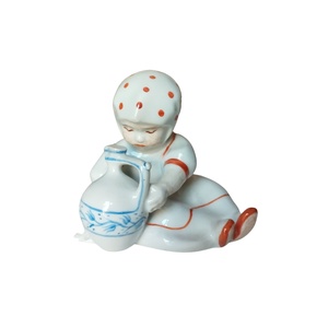 Zsolnay porcelán szobor, Mid century porcelán kislány szobor, vintage porcelán dekoráció, Zsolnay Annuska porcelán,   - Meska.hu