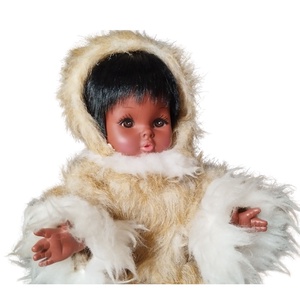 Vintage játék, eszkimó népviseleti baba, Kanadai eszkimó baba, különleges baba Karácsonyra - Meska.hu