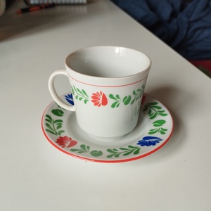 Vintage Alföldi porcelán 6 személyes kávéskészlet magyaros virágos mintás kávés csésze és kistányér  - otthon & életmód - konyhafelszerelés, tálalás - tálalás - teás- és kávés pohár, készlet - Meska.hu