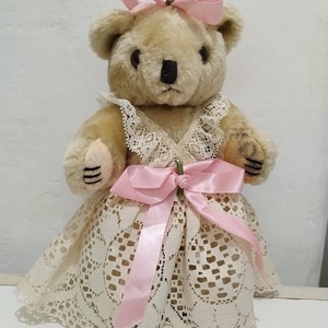 Vintage mackó, csipke ruhás mackó néni, gyűjtői vintage mackó, csipke ruhás vintage teddy maci - játék & sport - plüssállat & játékfigura - maci - Meska.hu