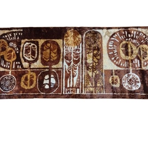 Mid Century mokett faliszőnyeg, Vintage barna falvédő, Retro modern minimalista fali szőnyeg, Gyűjtői retro falvédő - Meska.hu