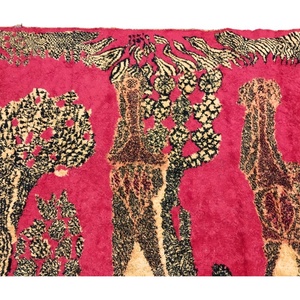 Mid Century mokett faliszőnyeg, Vintage piros falvédő, Retro modern minimalista fali szőnyeg, Gyűjtői retro falvédő - otthon & életmód - dekoráció - fali és függő dekoráció - falra akasztható dekor - Meska.hu