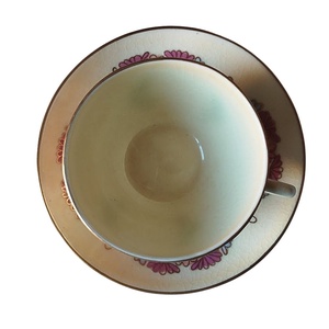 Zsolnay kávéscsésze, Körpecsétes Zsolnay porcelán kávéscsésze, Vintage aranykontúrozott Zsolnay kávéscsésze  aljjal - otthon & életmód - konyhafelszerelés, tálalás - tálalás - bögre & csésze - Meska.hu