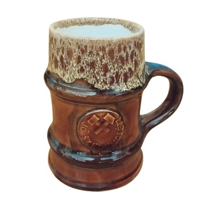 Vintage Zsolnay sörös korsó, Retro Zsolnay kerámia, Fürtös György Zsolnay kerámia söröskorsó, Zsolnay bányász sörös kupa - Meska.hu