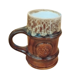 Vintage Zsolnay sörös korsó, Retro Zsolnay kerámia, Fürtös György Zsolnay kerámia söröskorsó, Zsolnay bányász sörös kupa - otthon & életmód - konyhafelszerelés, tálalás - tálalás - bögre & csésze - Meska.hu