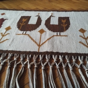 Németh Éva fali szőnyeg, Vintage Mid Century Modern fali kárpit, Absztrakt retro modern minimalista fali szőnyeg - otthon & életmód - dekoráció - fali és függő dekoráció - falra akasztható dekor - Meska.hu