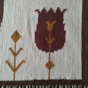 Németh Éva fali szőnyeg, Vintage Mid Century Modern fali kárpit, Absztrakt retro modern minimalista fali szőnyeg - otthon & életmód - dekoráció - fali és függő dekoráció - falra akasztható dekor - Meska.hu