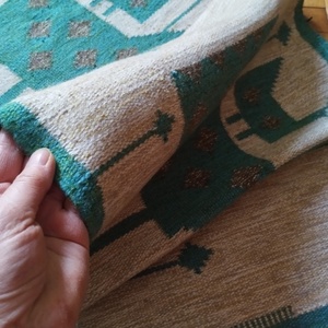 Németh Éva fali szőnyeg, Vintage Mid Century Modern fali kárpit, Absztrakt retro modern minimalista fali szőnyeg - otthon & életmód - lakástextil - szőnyeg - szövött szőnyeg - Meska.hu