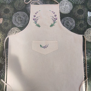 Levendulás kötény -levendulás, Otthon & Életmód, Konyhafelszerelés, tálalás, Konyhai textil, Kötény, Hímzés, Varrás, MESKA