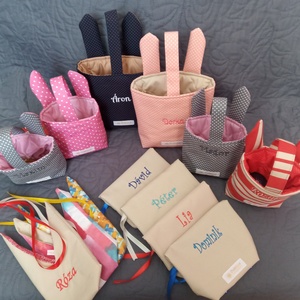 Nyuszi fül zsák, név hímzéssel - otthon & életmód - papír, írószer - Meska.hu