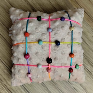 Montessori féle csatos párna- rózsaszín - játék & sport - készségfejlesztő és logikai játék - oktató játékok - Meska.hu